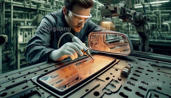 后視鏡（加熱片）激光蝕刻線路與傳統(tǒng)酸洗的對(duì)比